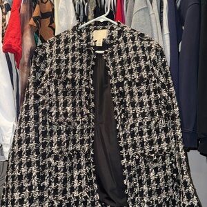 Women's Black and White Tweed Jacket